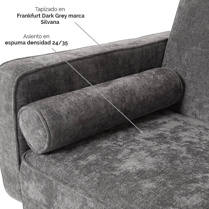 Futon Tela Gris Oxford Tomet | Sofá Cama y Futones | salas